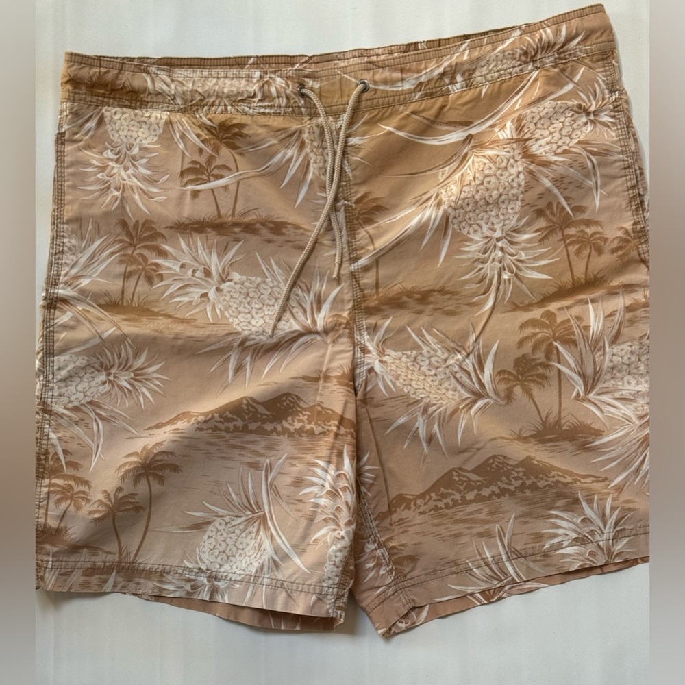 TOMMY HILFIGER Men’s Swim Trunks Tropical Pineapple Size MEDIUM